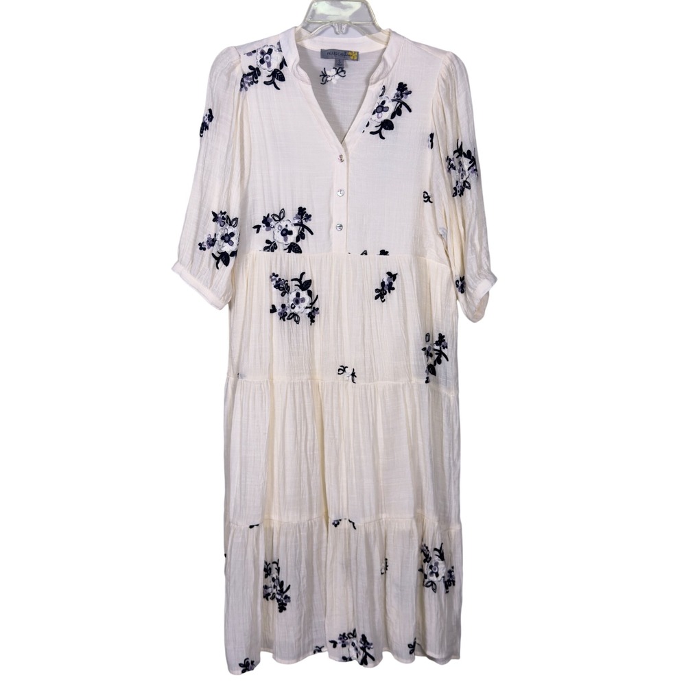 Figueroa & Flower Dress S Ivory
Embroidered Tiered Midi Boho
Cottagecore Prairie